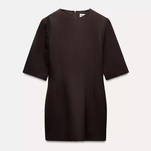 Elegant Brown Short Sleeve Dress